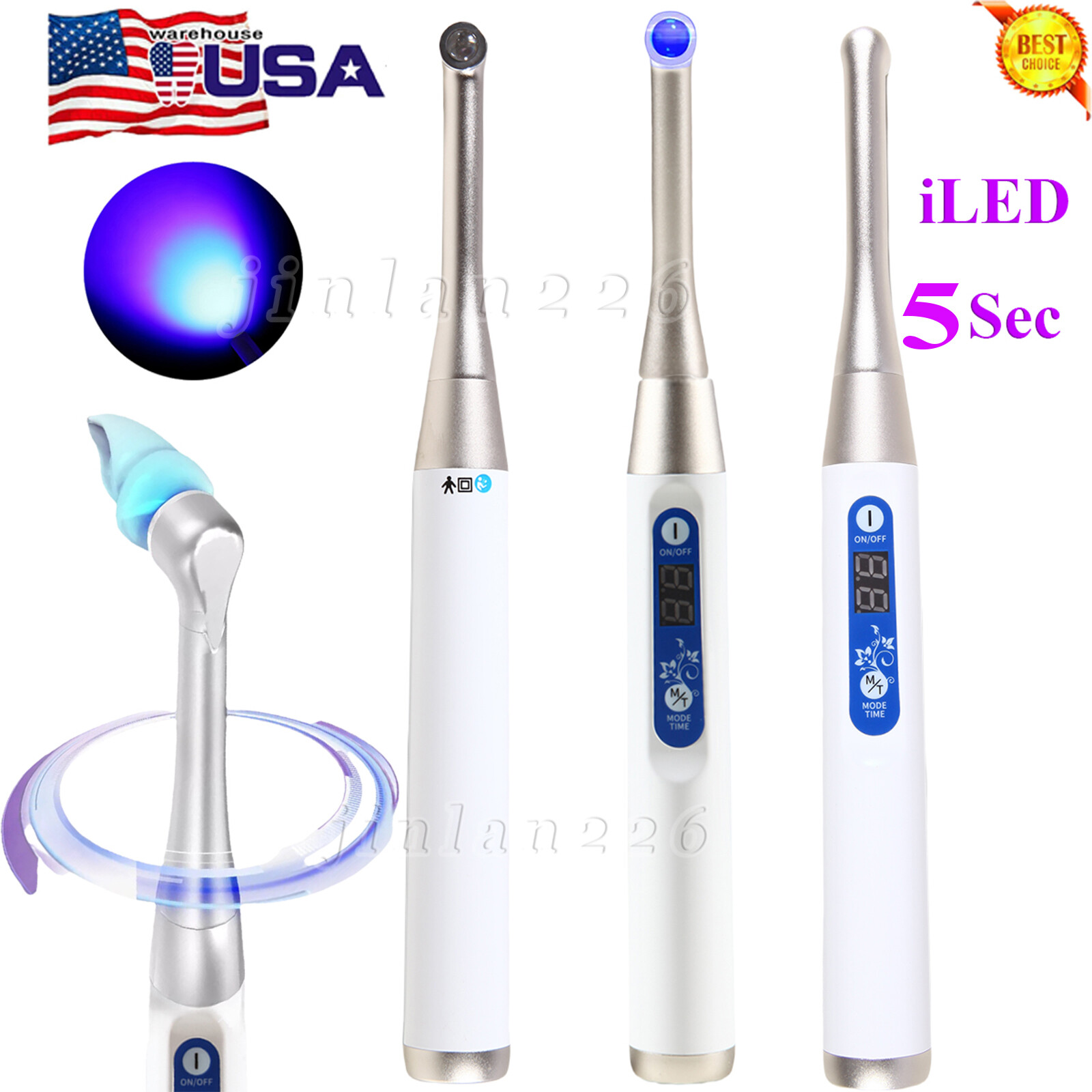 Dental Wireless Cordless Curing Light Composite Resin Cure Lamp LED-B Lampara 5s