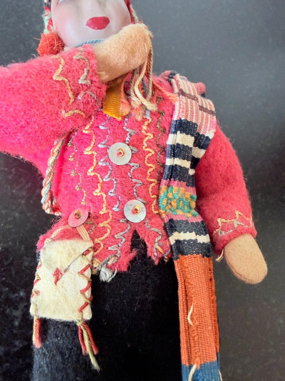 Vintage Peruvian Folk Art Dolls Pair Handcrafted Andean Highland Textile Figures