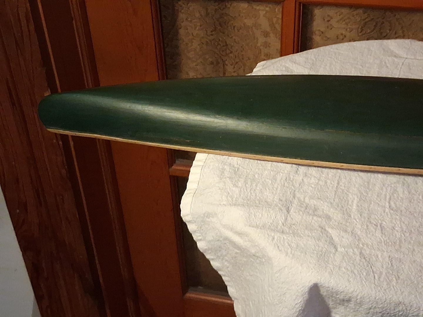 Vintage AM Wooden Large 27" Canoe Model~2 Paddles & Stand~Original Box