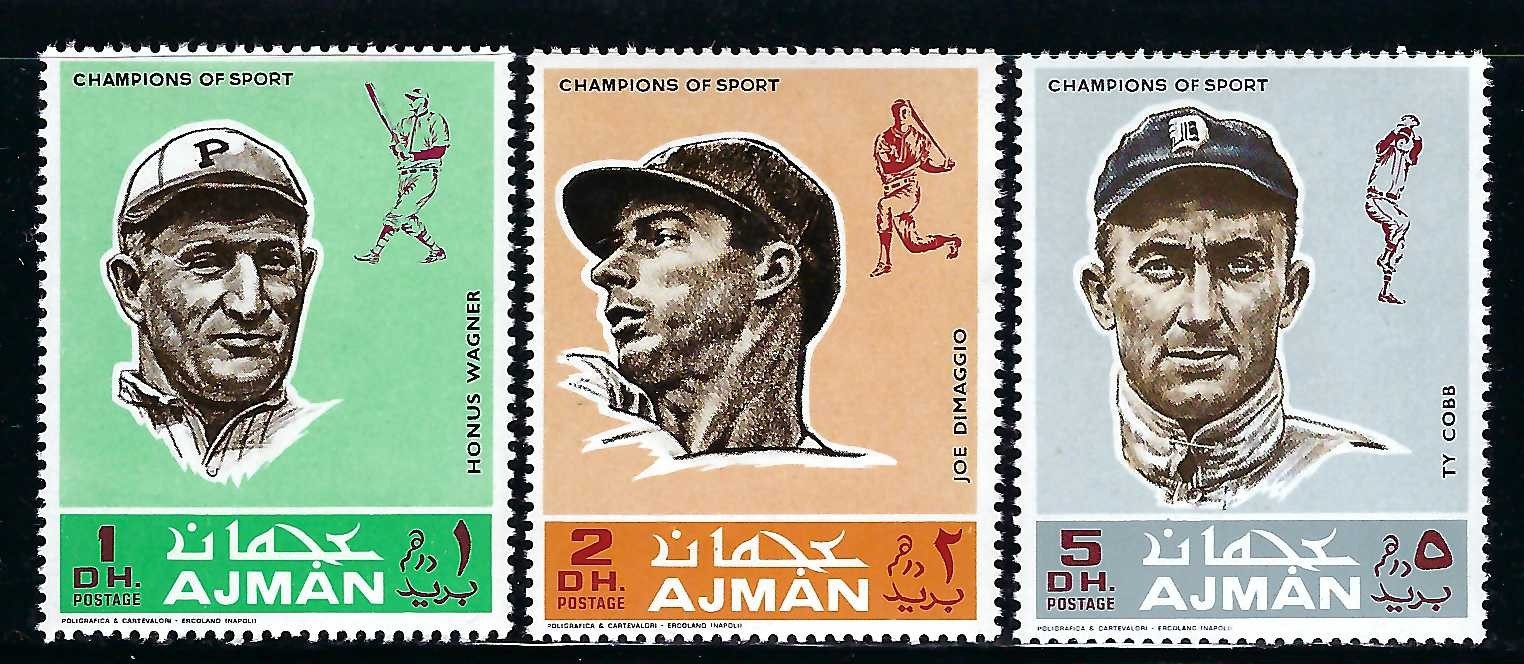 Ajman 1969 Baseball Champions of Sport • Babe Ruth • Ty Cobb • Others