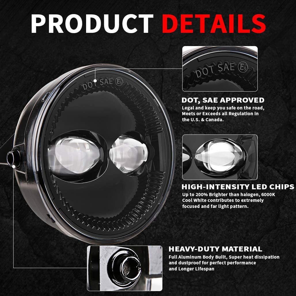 Pair Bumper LED Fog Lights Fit For Ford 2009 2010 2011 2012 2013 2014 F150