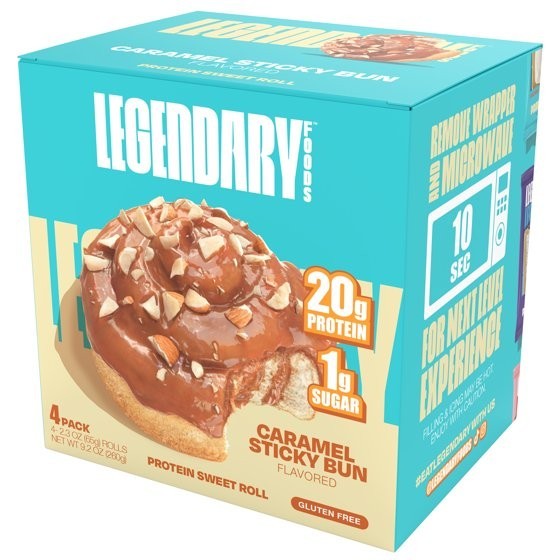 Legendary Foods-Protein Sweet Roll-Caramel Sticky Bun 9.2oz/ 4ct
