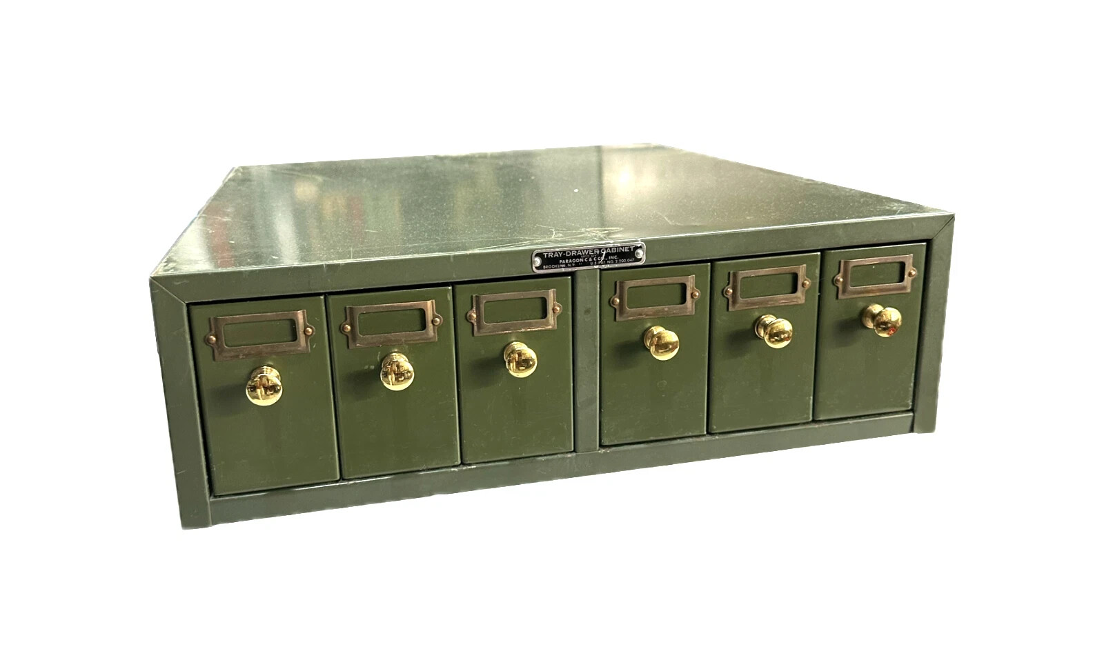 VINTAGE Six Tray-Drawer Microscope Slide Storage Stackable Metal Cabinet 19x16x5