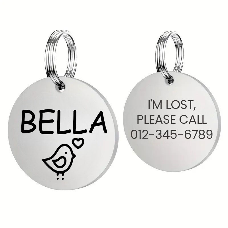 Personalized Stainless Steel Dog Tag Pet Tag Placa de Identificación Perro