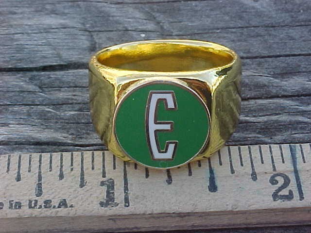 1958 1959 1960 Ford Edsel E Gold Chrome Ring Size #10 NOS Unique Logo Hi-Quality