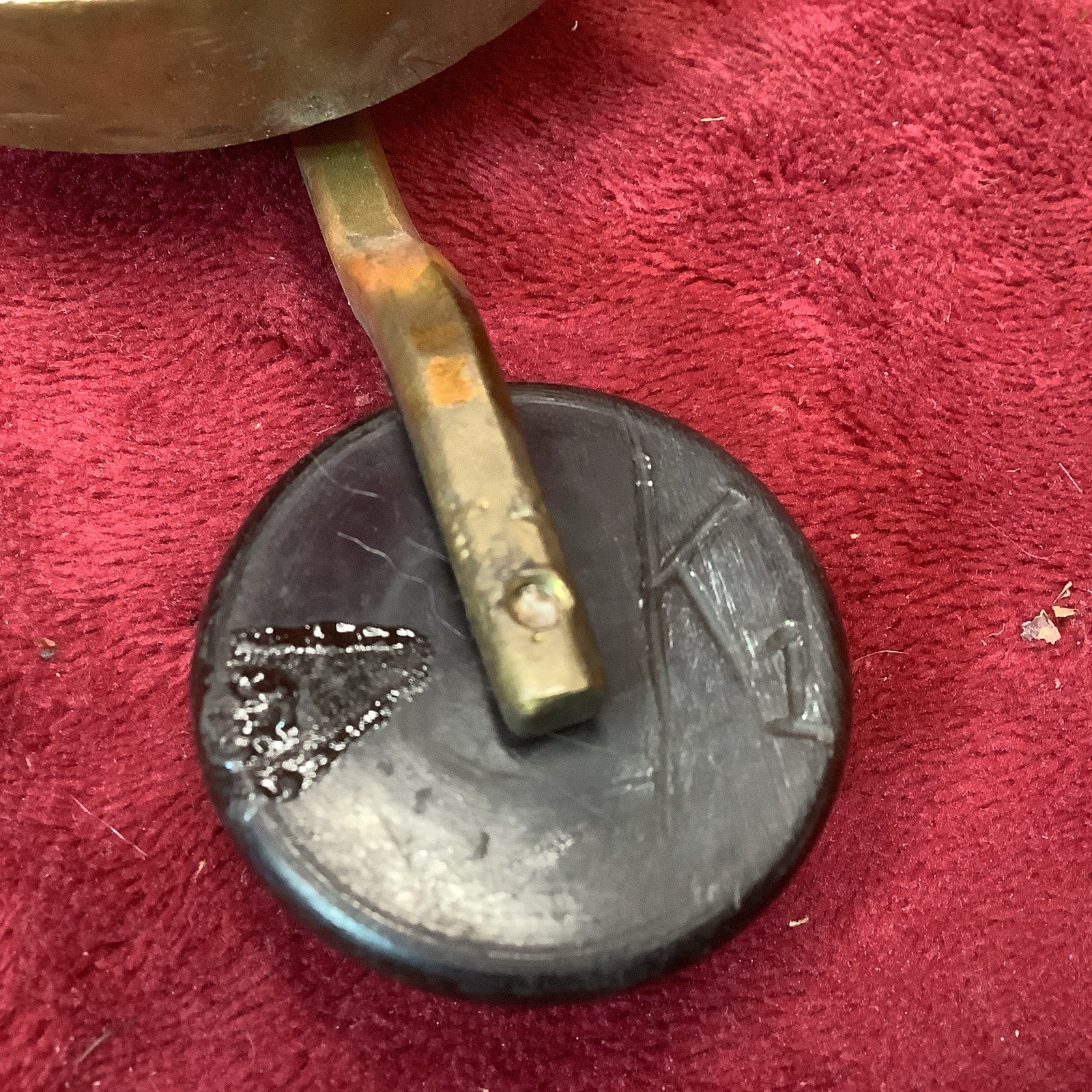 Vintage 3# Heavy Brass Oversized Telegraph Key “CK” Nonelikeit! K1 Key Button