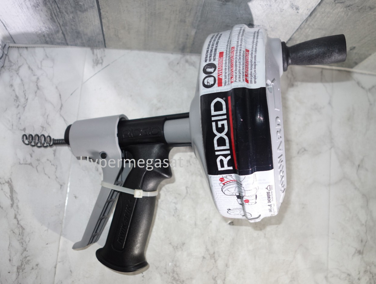 Ridgid 57038 Kwik Spin Manual Hand Held Drain Clog Auger Cleaner w/25 ft Cable