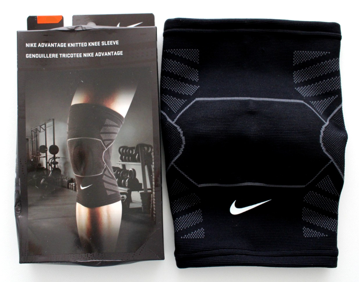 Nike Advantage Knitted Knee Sleeve Adult Large Black/Grey