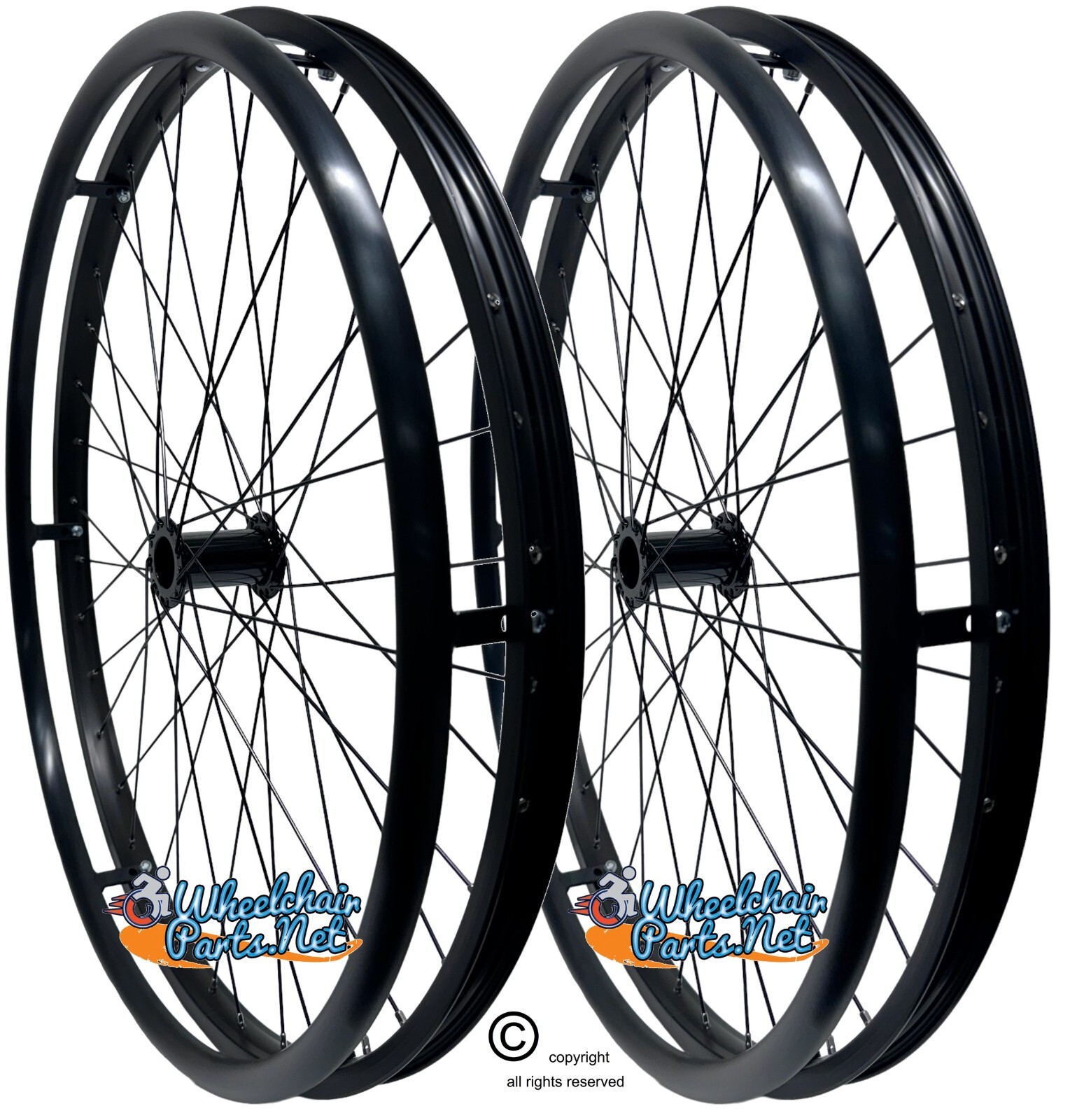 24" (540) 36 Spoke Wheelchair Wheel With Aluminum Pushrim With Tire Options