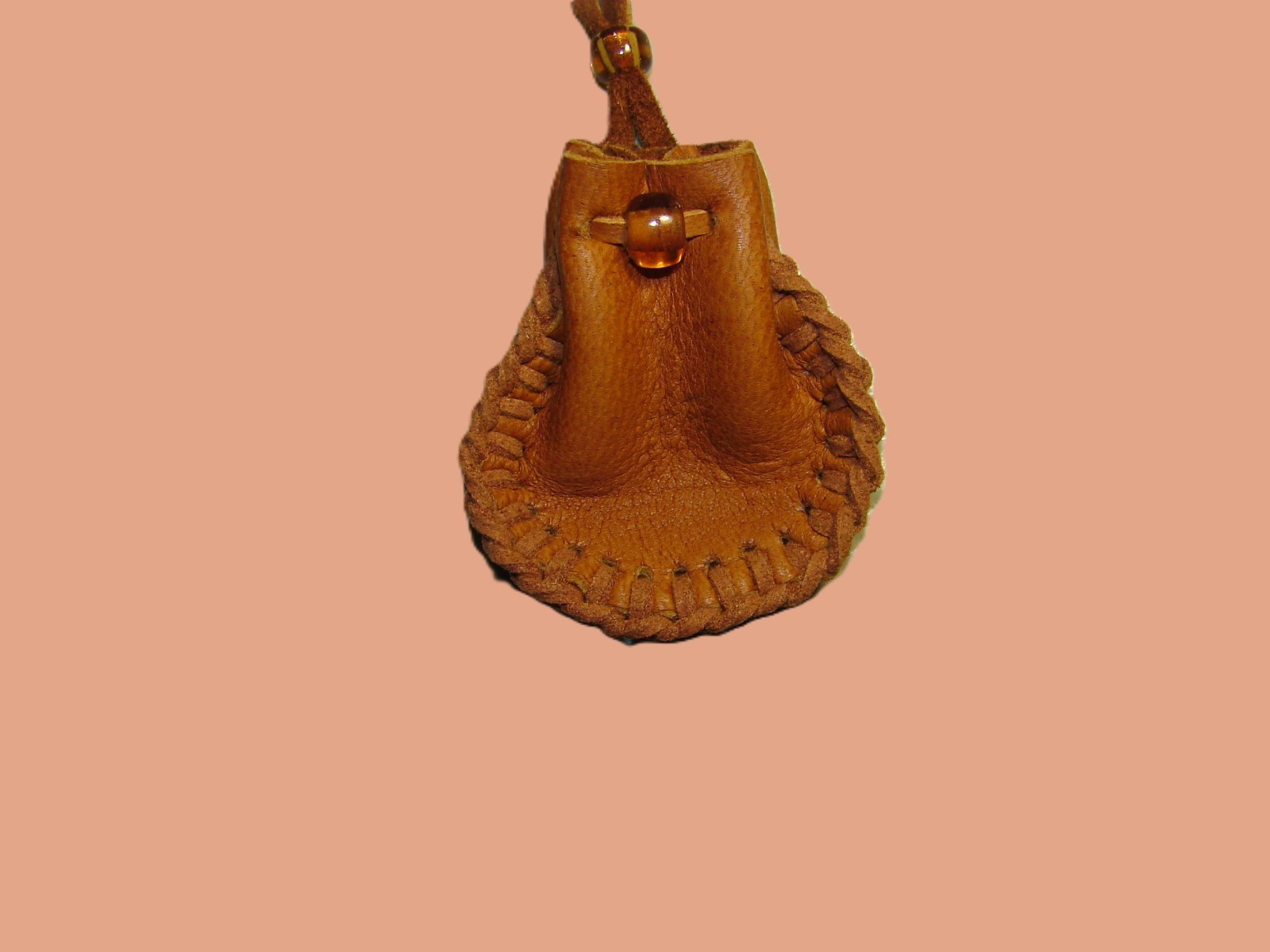 Deerskin Leather Medicine Bag, Native American Style Necklace Pouch, 2 "