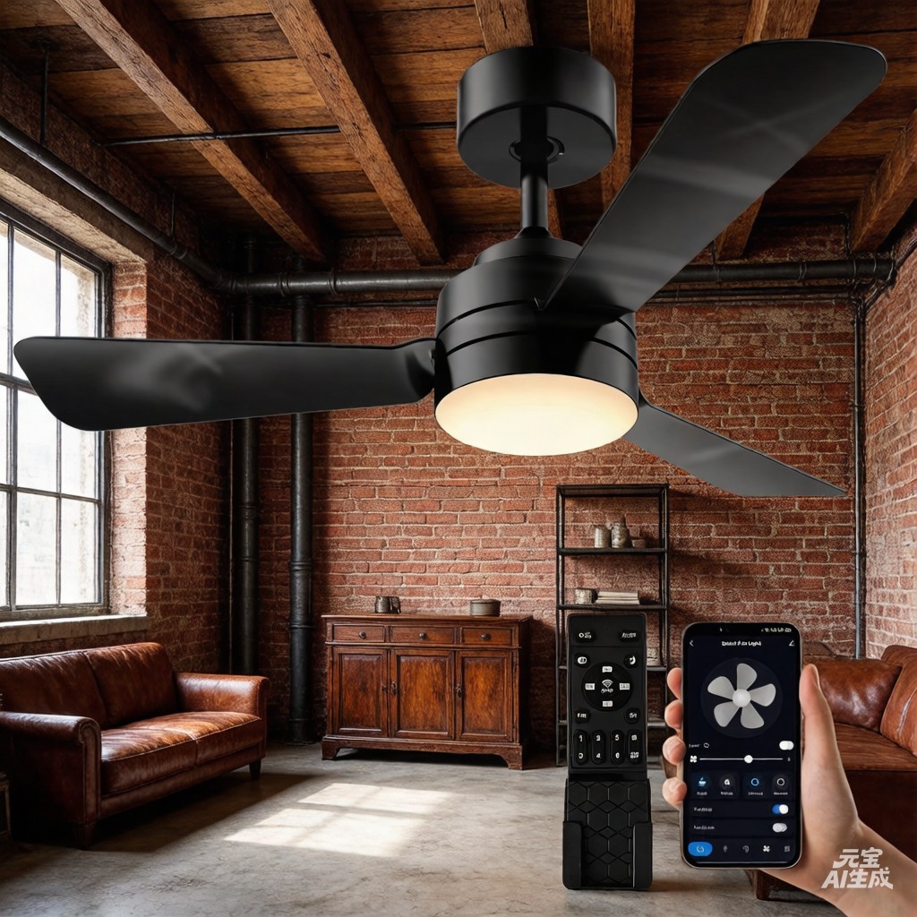 28" Modern Fan Lights Flush Mount LED Ceiling Light kit W/ APP Remote Control