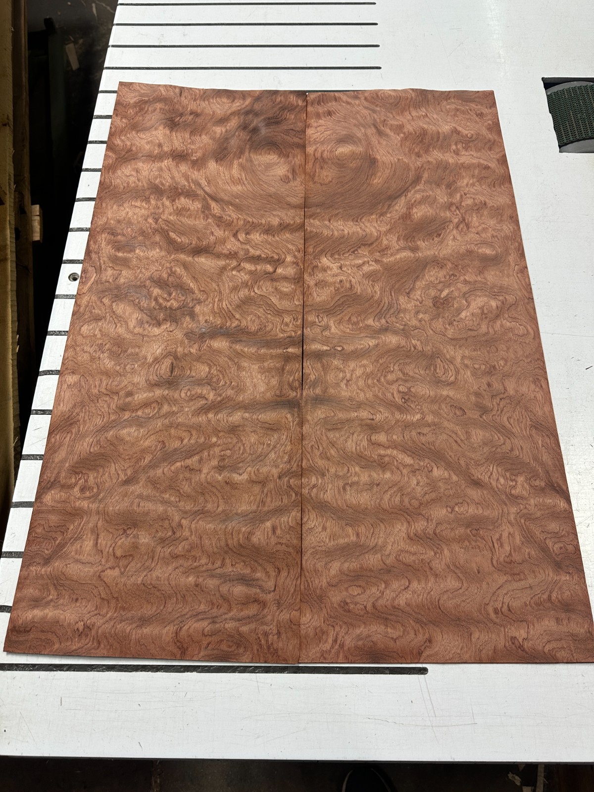 Bubinga Raw Wood Veneer 2 sheets 28'' x 10'' 317B