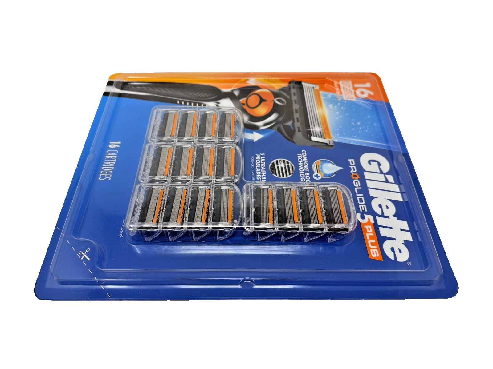 New Gillette ProGlide 5 Plus Razor Cartridges Men's 5-Blade Refills 16 Pack