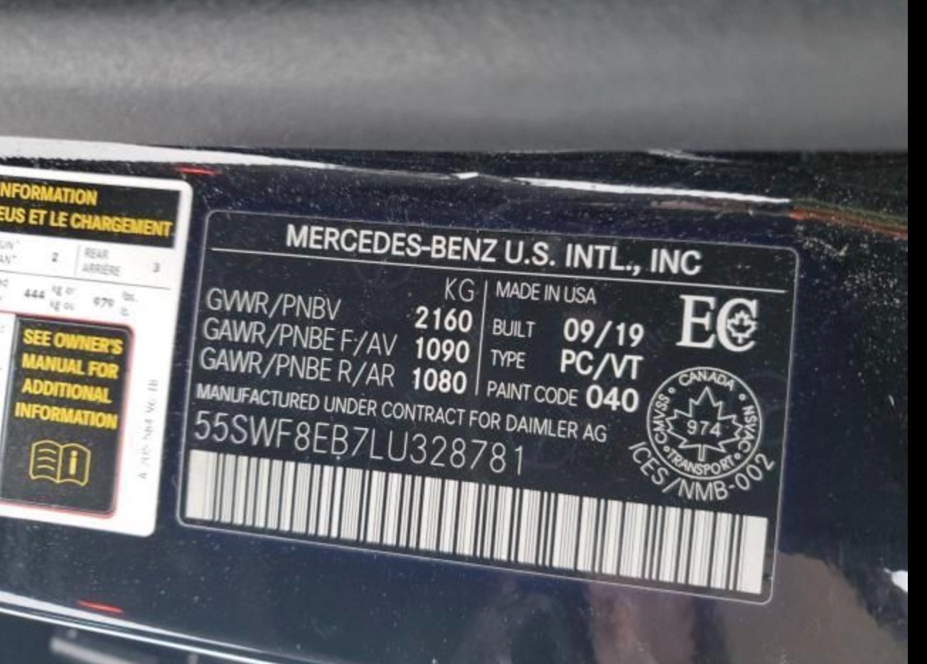 2020 MERCEDES-BENZ C300 DASH CENTER SCREEN MONITOR A2059000441 OEM