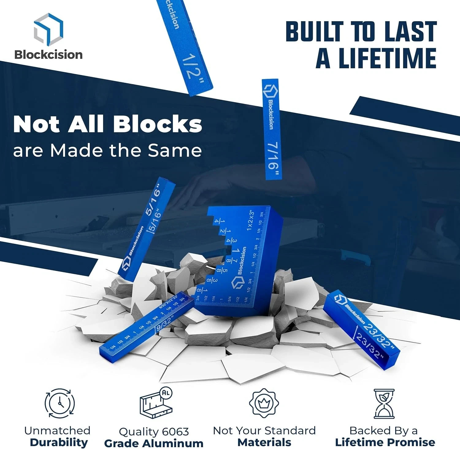 Blockcision Setup Blocks Woodworking Tools - 16 PCS Height Gauge Block Set