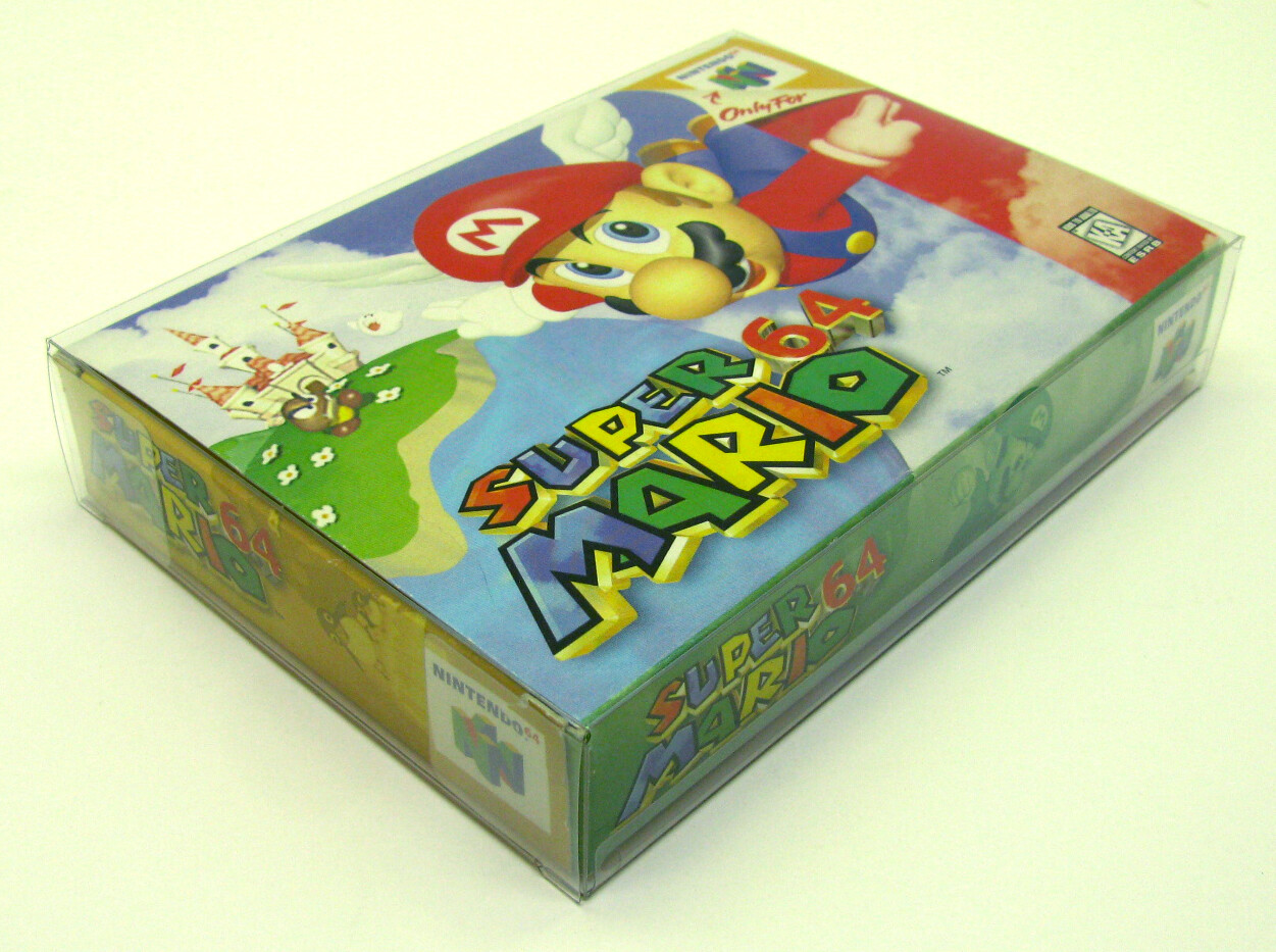 10x NINTENDO 64 N64 CIB GAME BOX - CLEAR PROTECTIVE BOX PROTECTOR SLEEVE CASE