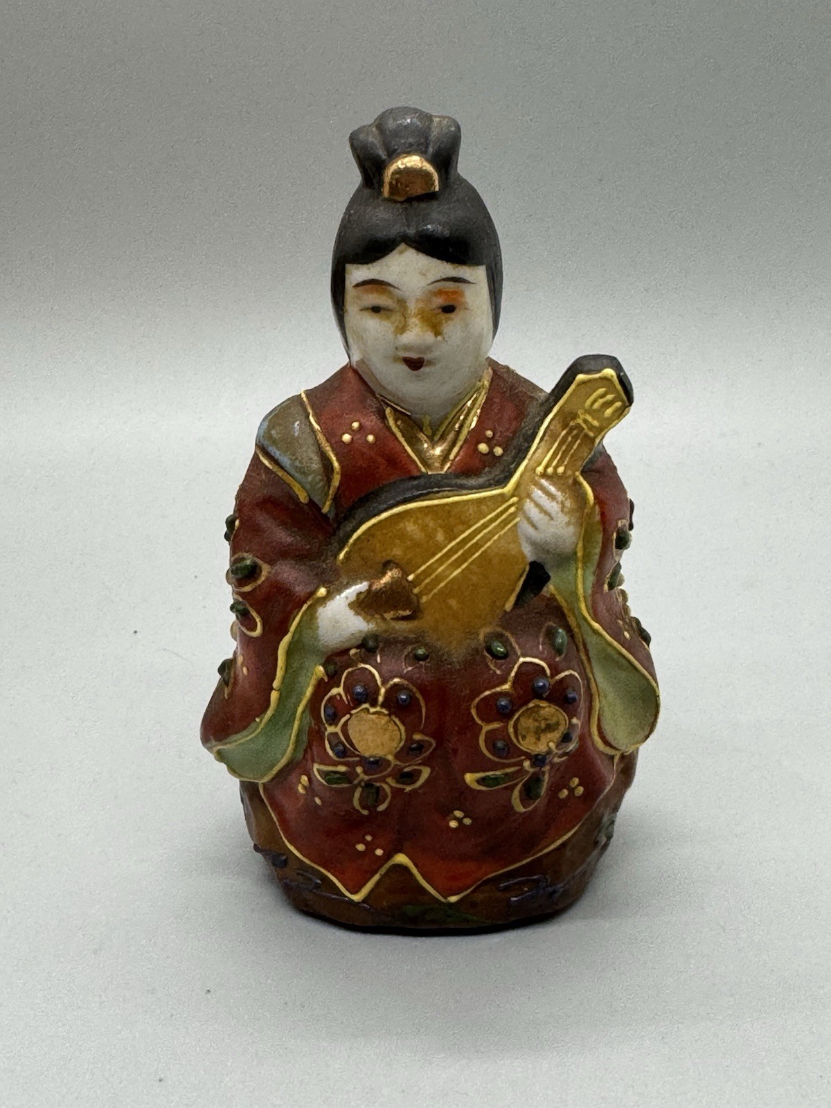 Vintage Kutani Moriage Japanese 7 Lucky Gods Porcelain Figurine Collection