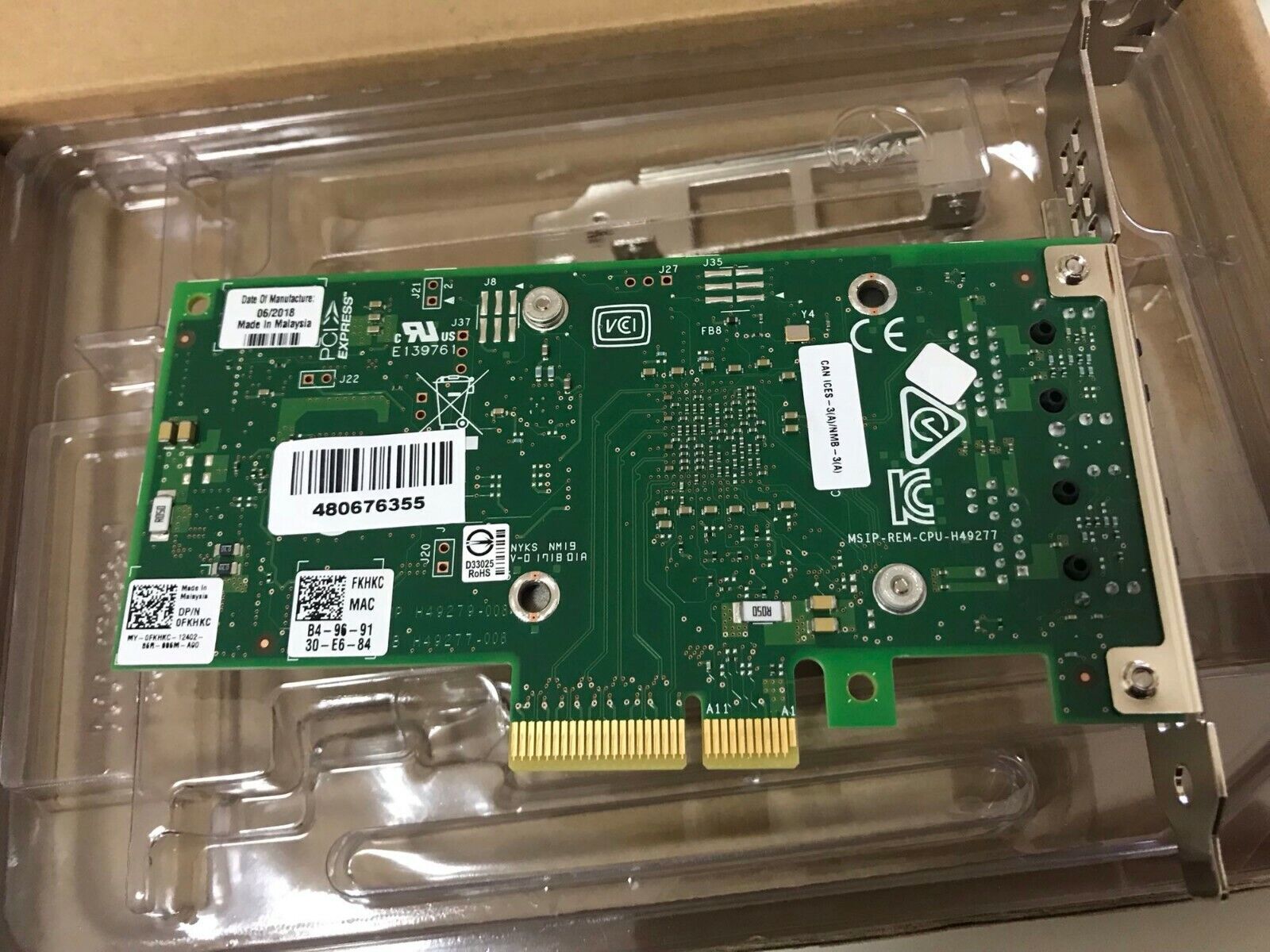 DELL Intel X550-T2 2port 10Gb Ethernet PCIe Network Adapter 4V7G2 HWWN FKHKC US