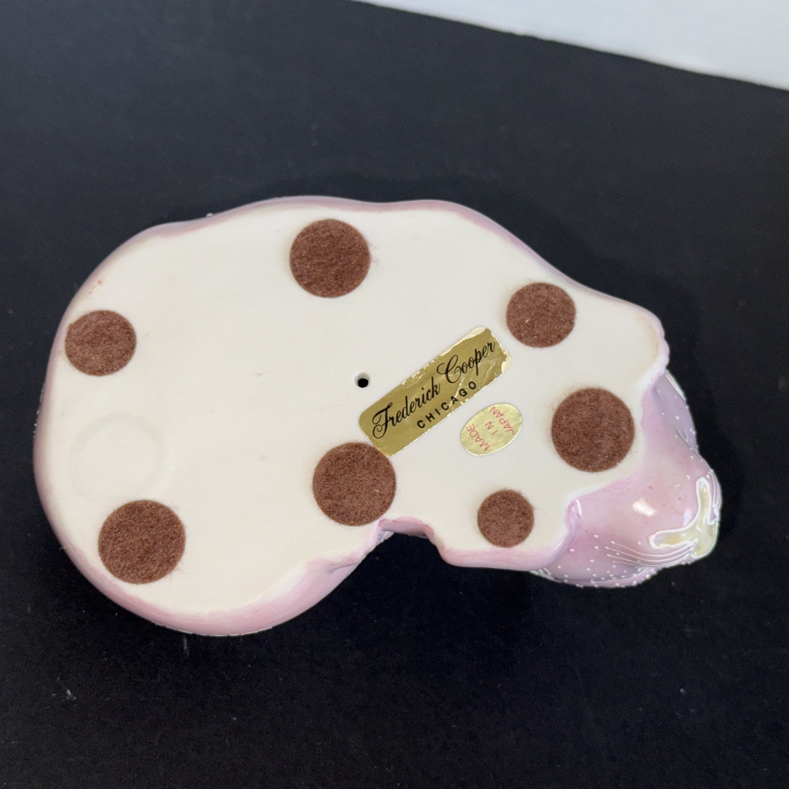 Frederick Cooper Pink, Green And Gold Porcelain Decorative Japanese Sleeping Cat