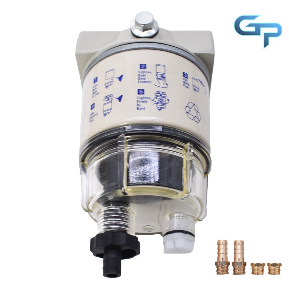 R12T Fuel Filter Water Separator Complete Kit For Gas & Diesel Engines