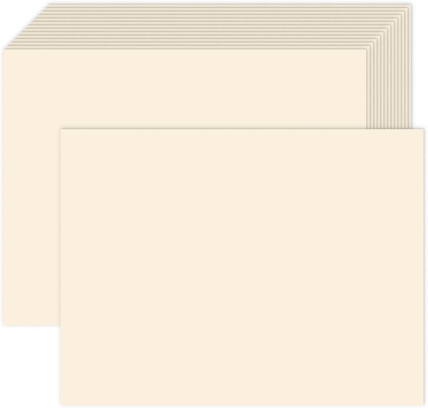 100 Pack Cream Blank Cardstock 5x7 Thick Paper，80lb Flat 5 x 7 Card Stock Pri...