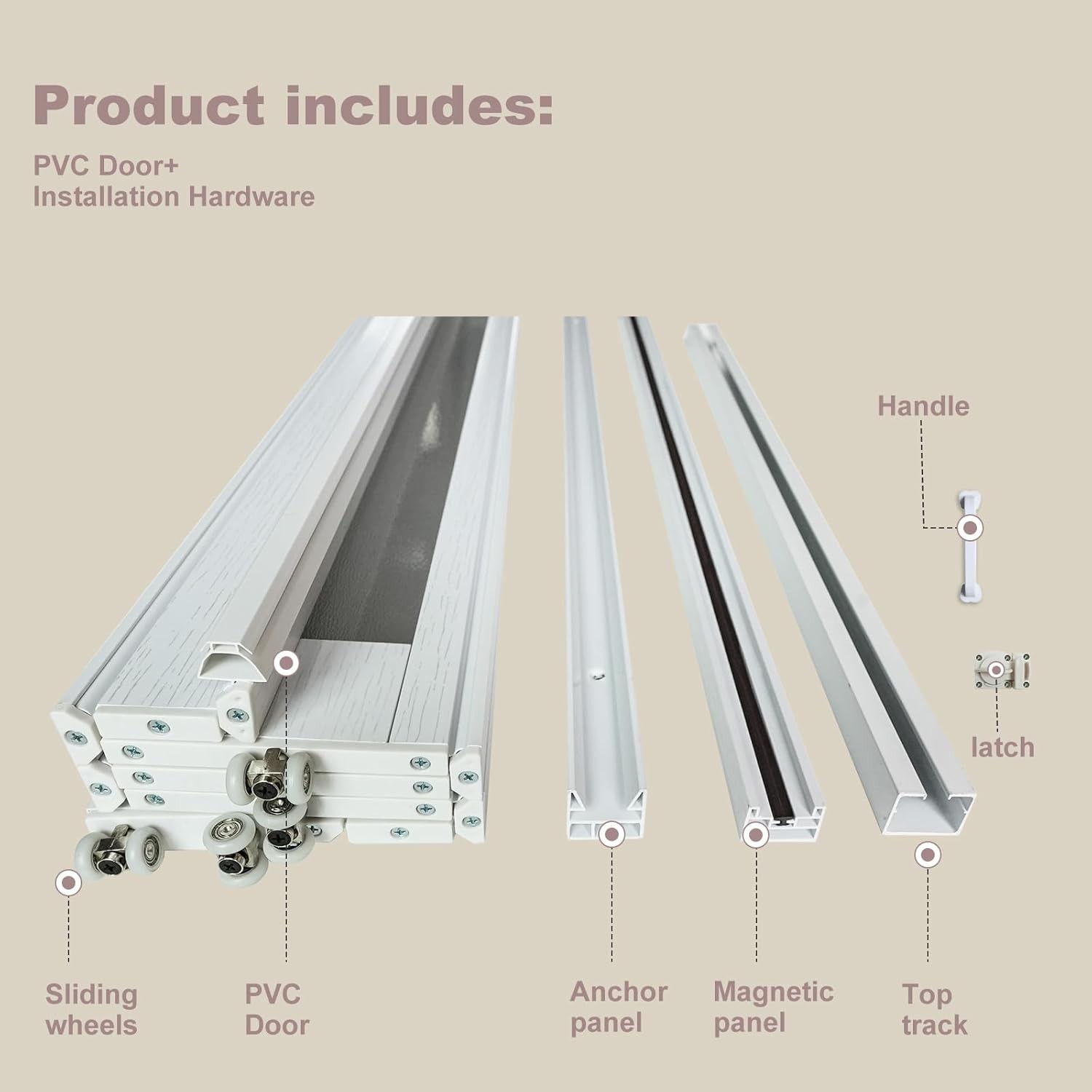 30X80in Accordion Door with Clear Panels, PVC Sliding Folding Doors with Lock，