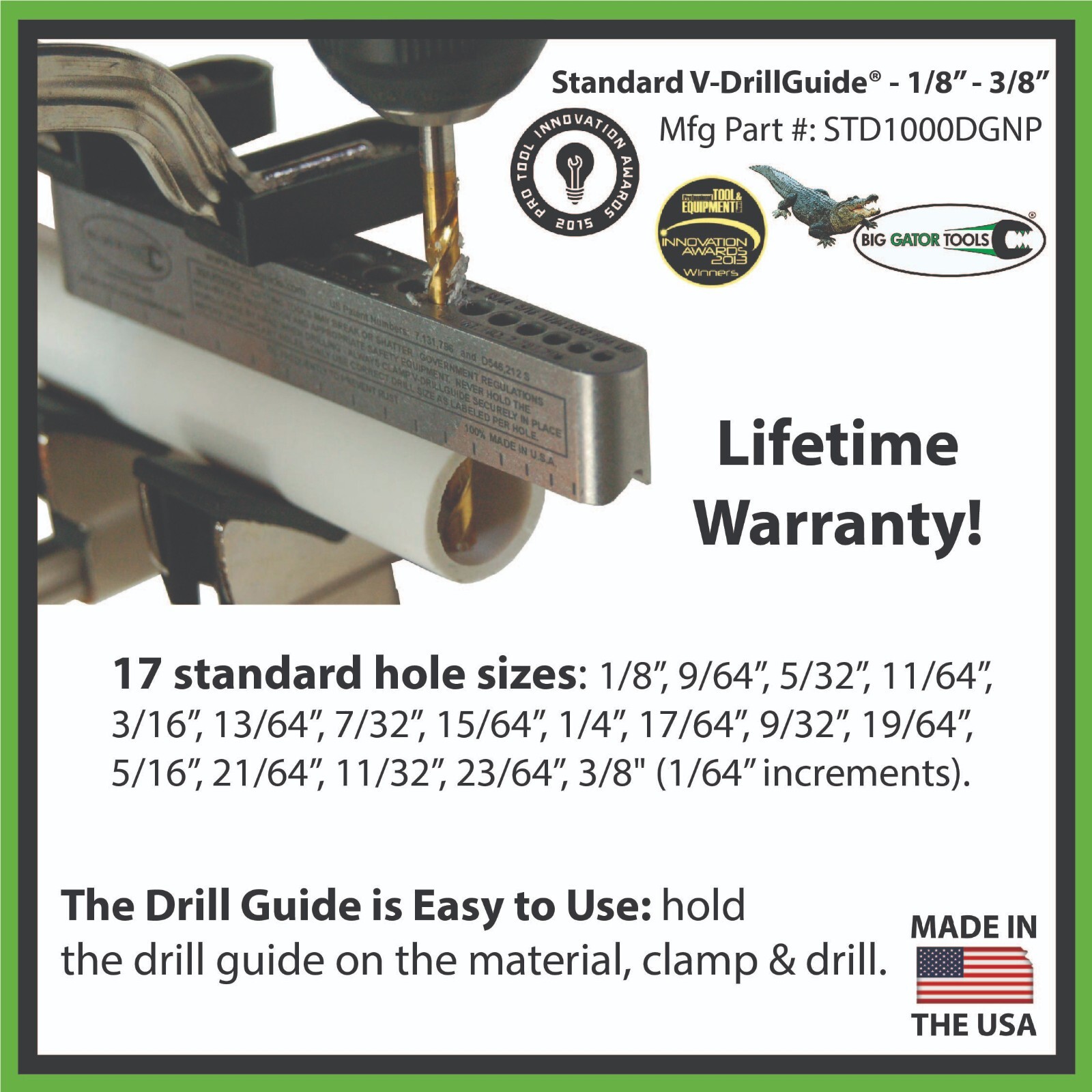 Drill guide - Helps drill gun parts, barrels, pistols, sites, slings, gunsmith