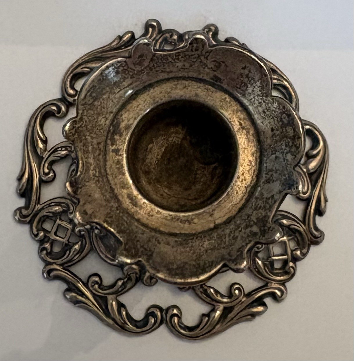 Antique Gorham Sterling Silver Repousse Candlestick Holder 1886 Baroque Pattern