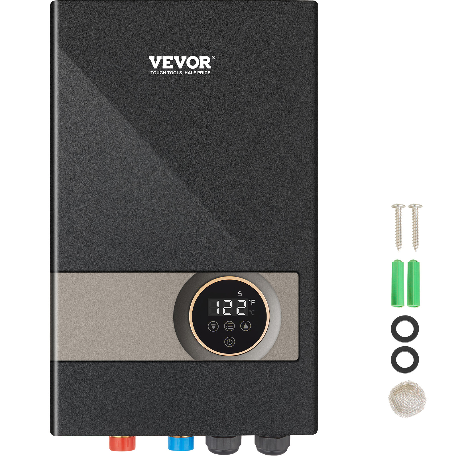 VEVOR 18KW Instant Hot Tankless Water Heater Electric LED Boiler IP25 for Shower