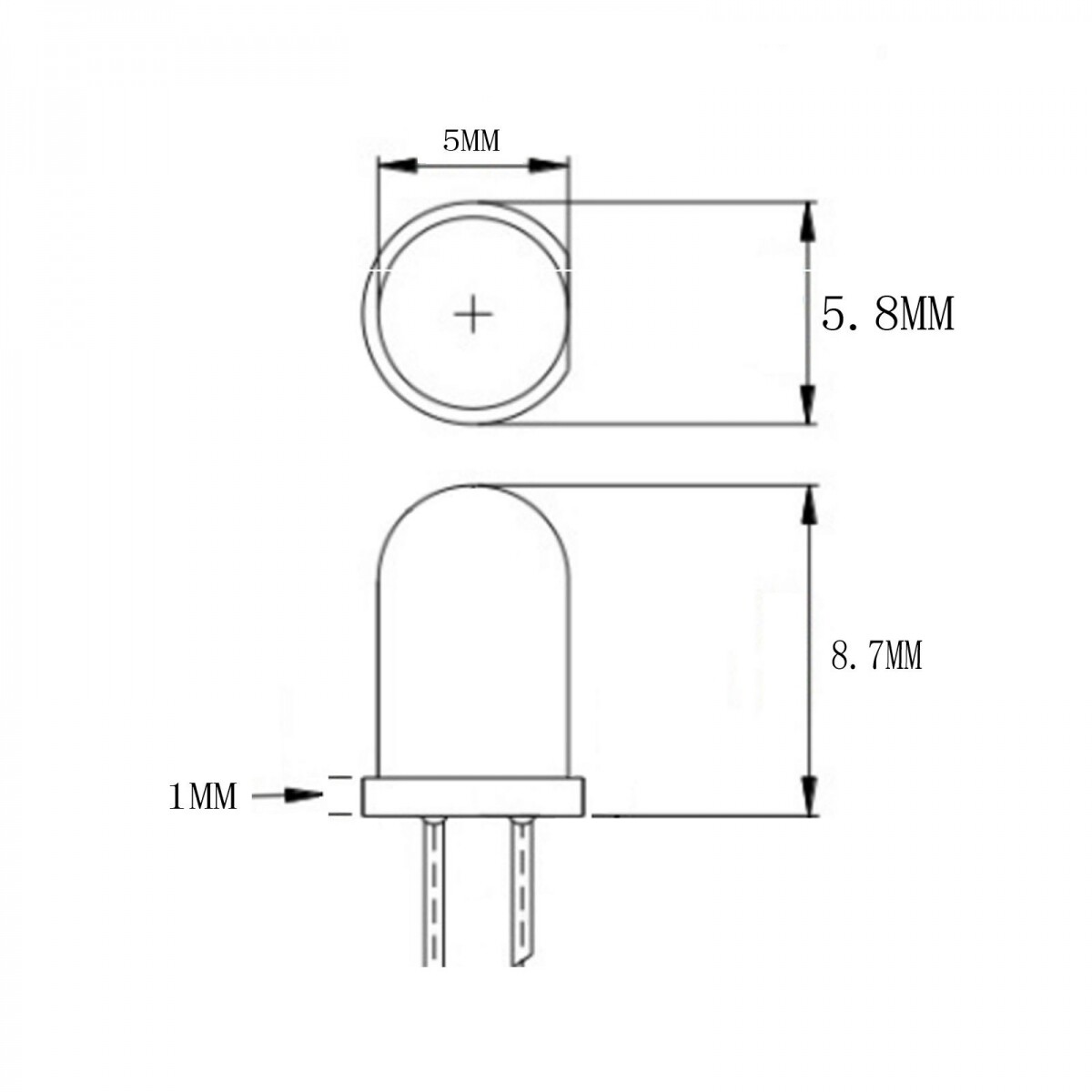 10x White LED Light Single Bulb Pre-Wired Light Emitting Diode 12V DC 5mm Bright