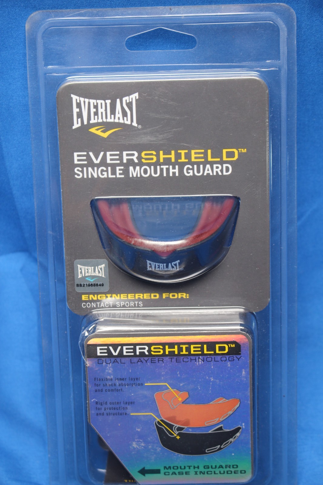 Everlast Evershield Single Mouth Guard 1400003 Duel Layer Technology