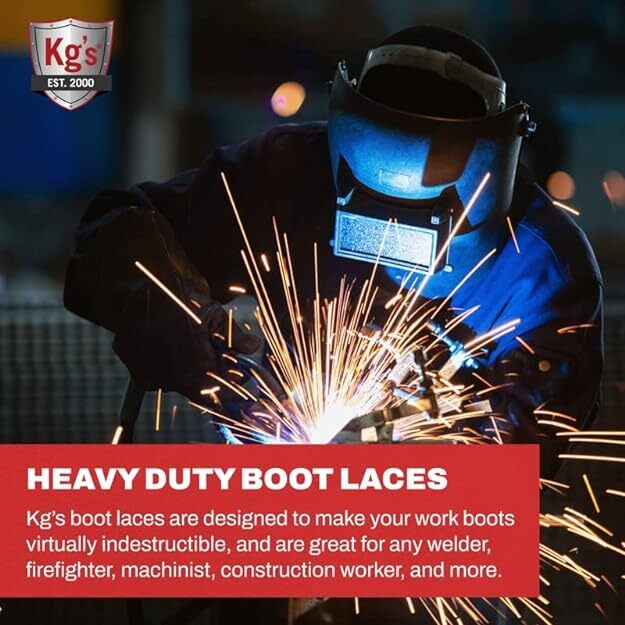 KG's Boot Guard KG-EXTREM made w/Kevlar Heavy Duty Chemical & Fire Re Boot Laces