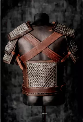 The Witcher Geralt of Rivia Cosplay Costume Leather Armor Chainmail Pauldron