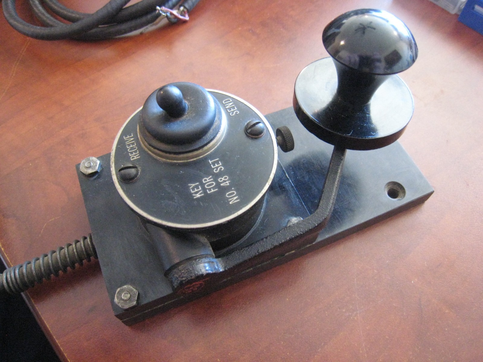 WW2 British No 48 Manpack Radio Transceiver Morse Code Telegraph Key, Flameproof