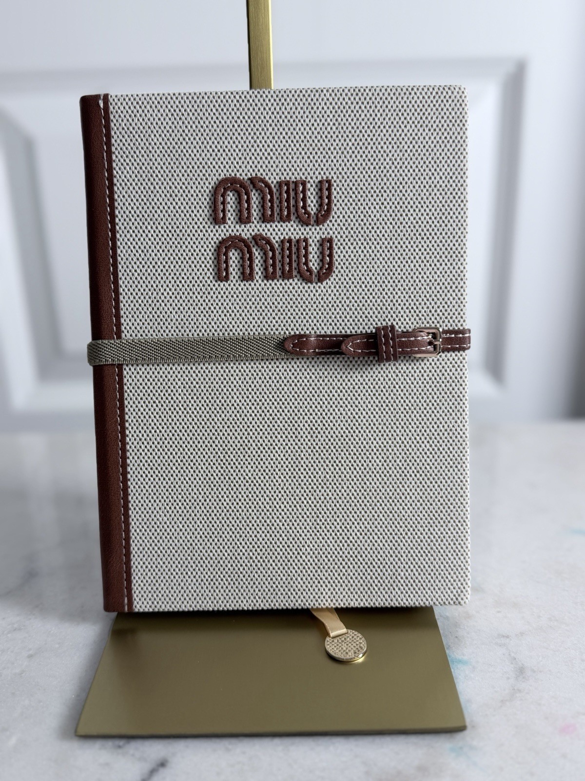 Miu Miu Tweed HardcoverGWP Notebook Ribbon Bookmark & Charm – GWP Exclusive ~