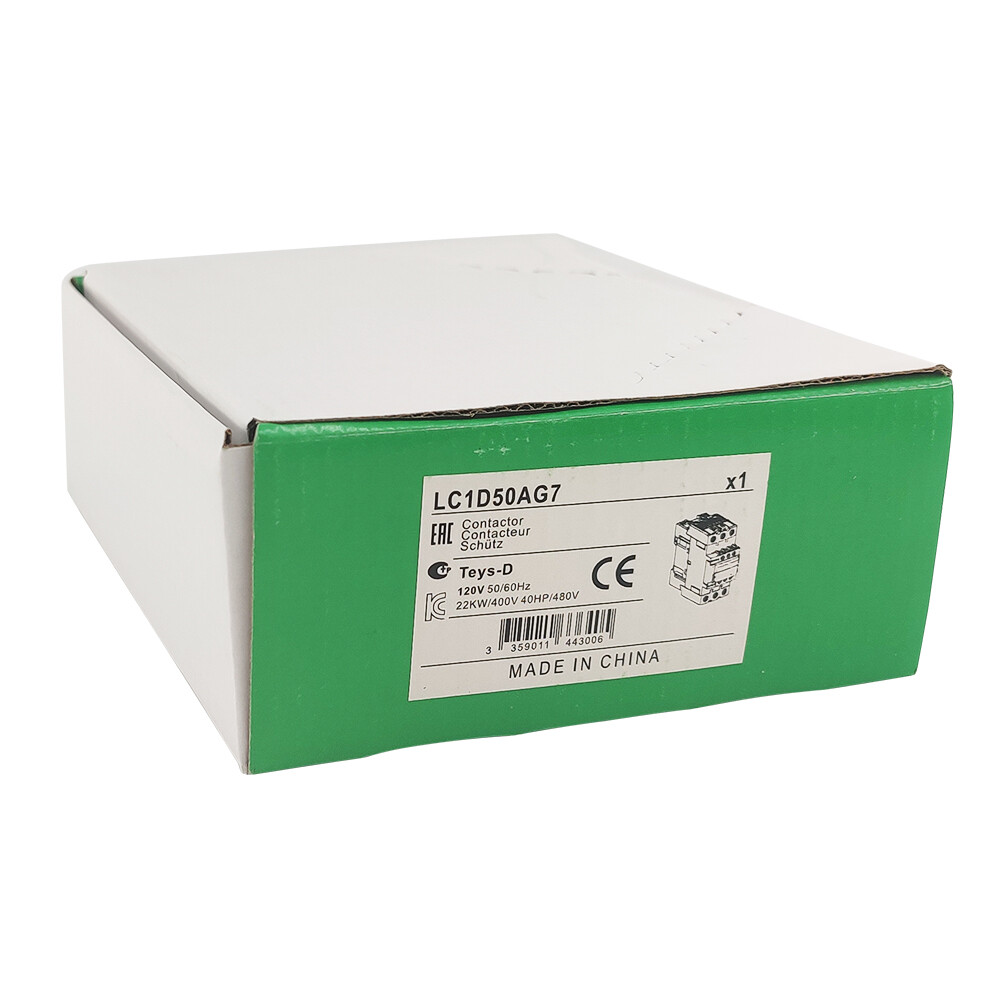 LC1D50AG7 Contactor 120V coil same as Schneider Contactor LC1D50AG7 3P 50A AC