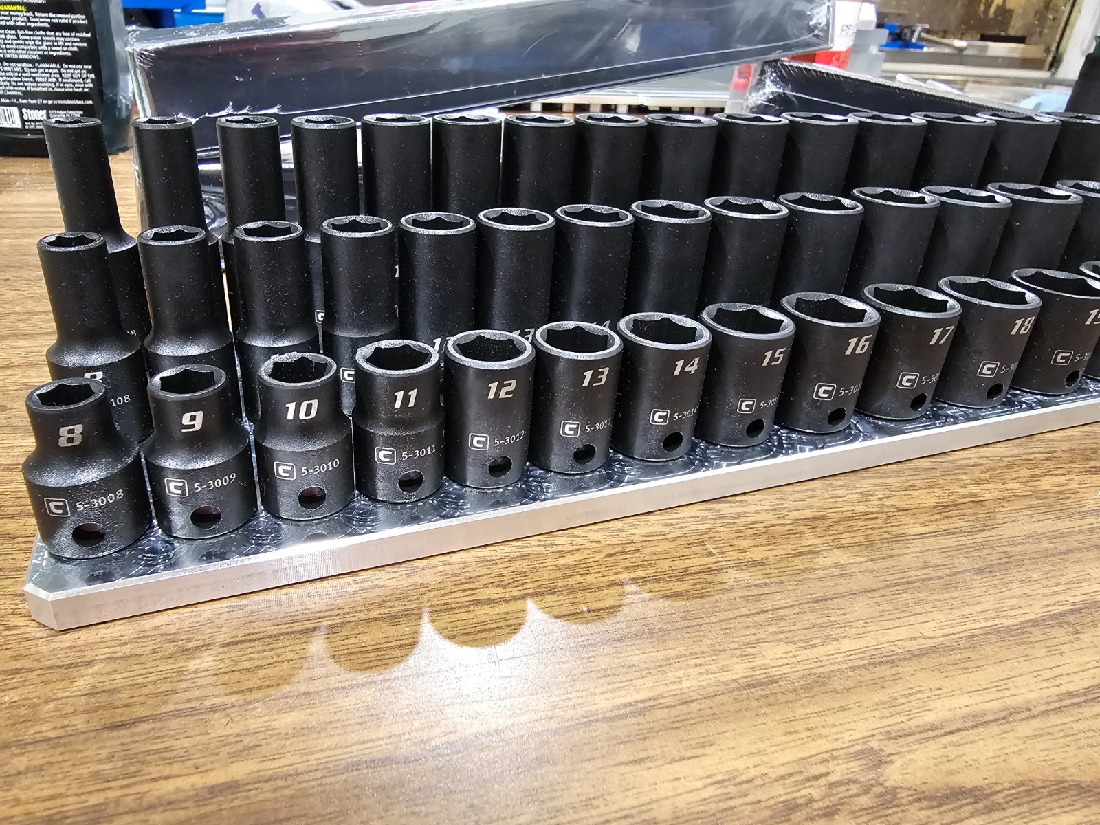 3/8 Drive Socket Organizer 3 Row 8-24 METRIC - TOOLBOX BILLET