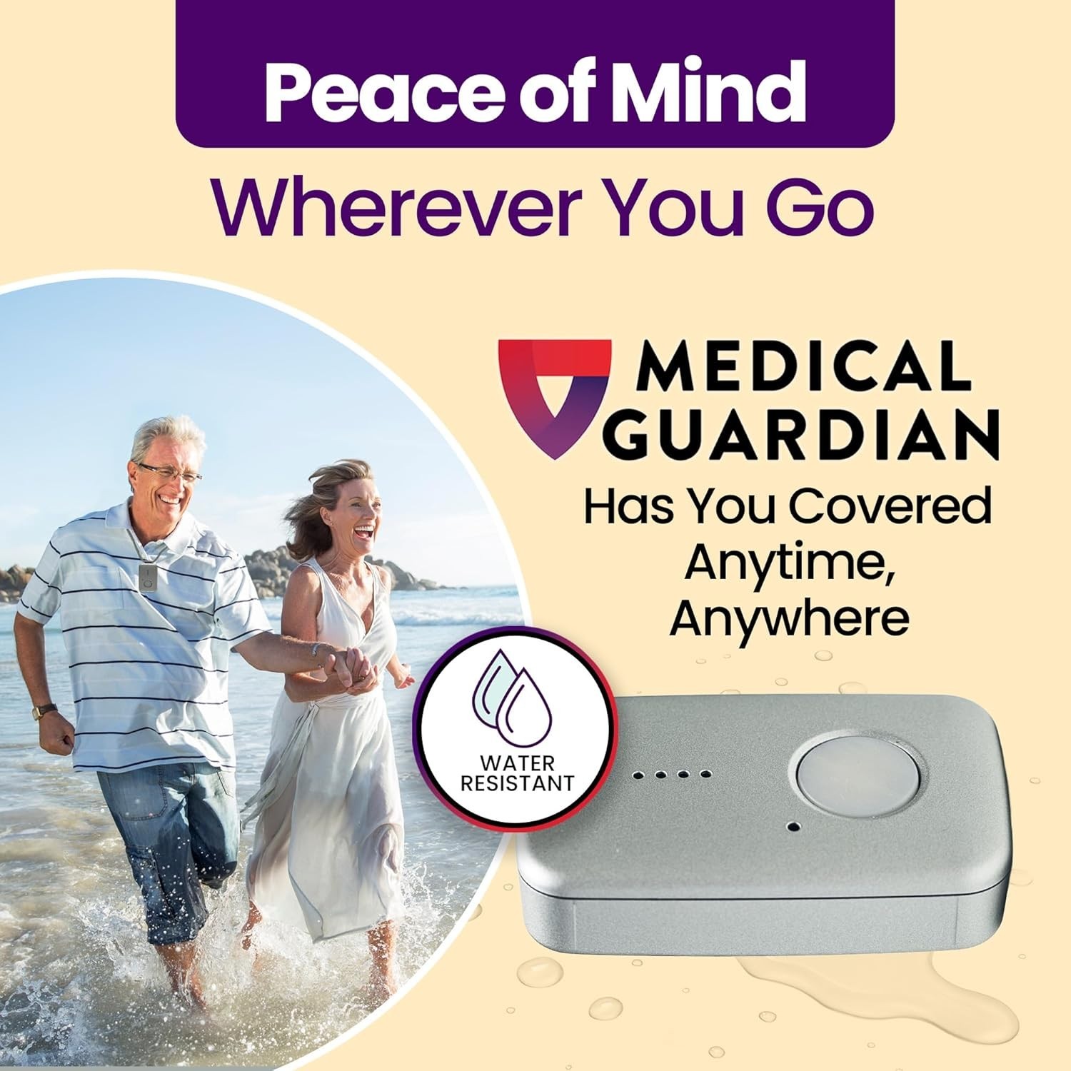 Medical Guardian MGMini | Medical Alert Device for Seniors | Water-Resistant, Em