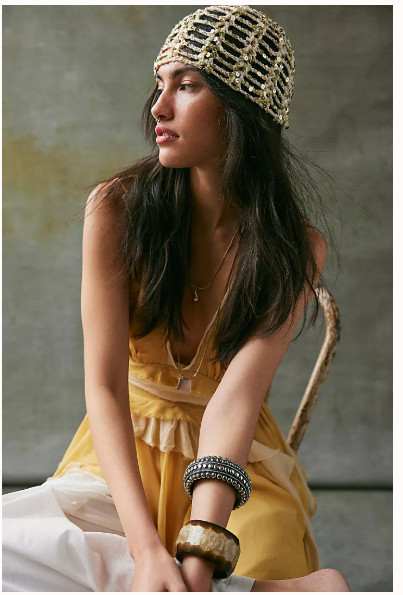 Free People Mila Sequin Disco Cap - For Women - Factory Sealed - One Size - NWT