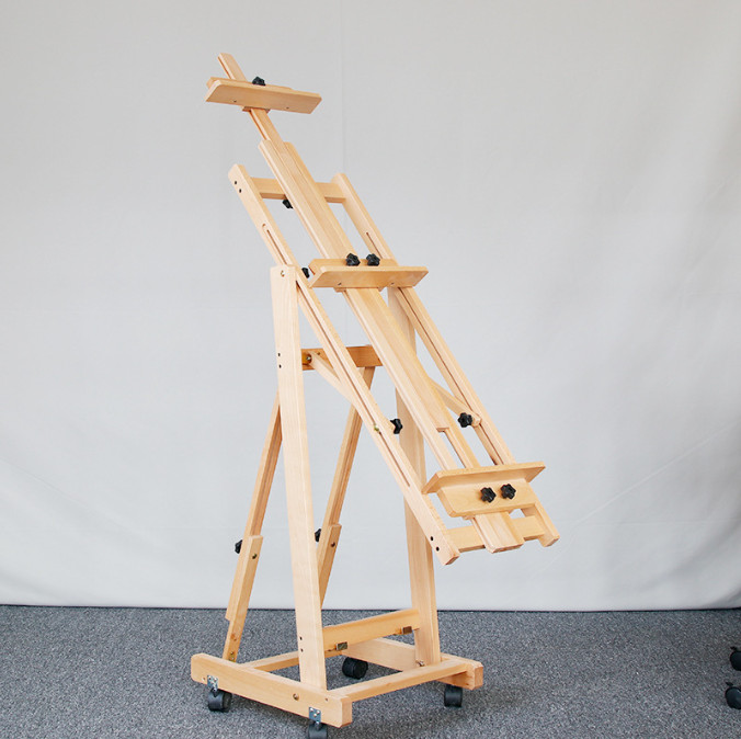 Movable Studio Easel Artist Painting Stand Beech Wood H-Frame Heavy Duty 87 In