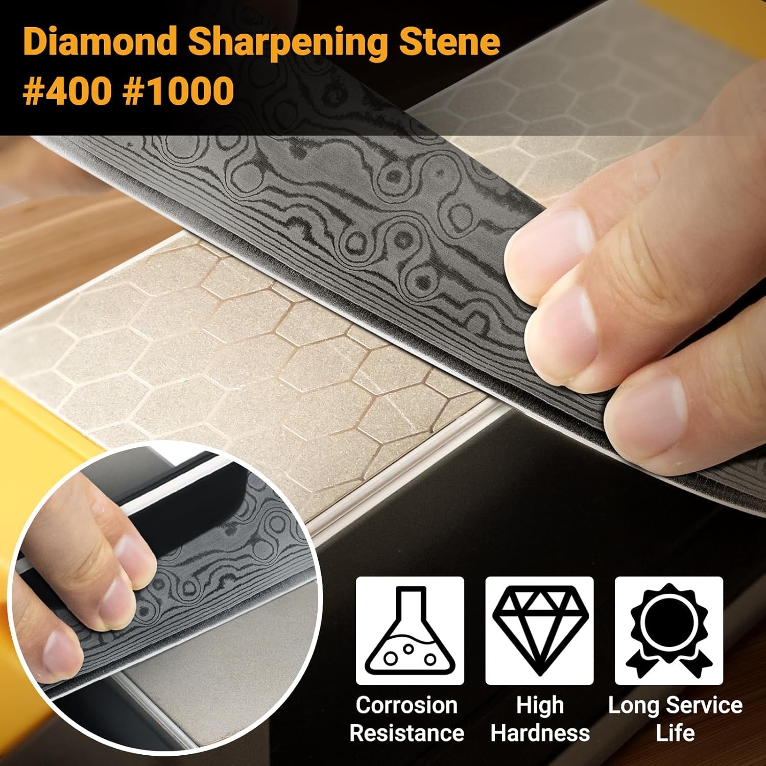 3 Side Grit 400/1000/8000, Premium Industrial Diamond & Ceramic