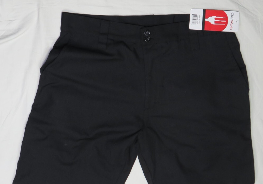 CHEF WORKS WOMEN 38 38X31 BLACK COOK PANTS PS00-BLK-38 POLY COTTON BLEND NEW NWT
