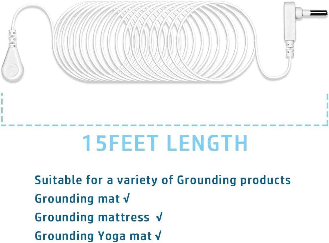 2 Pack Grounding Cords, Replacement Earthing Cable Accessories for Sheet and Mat