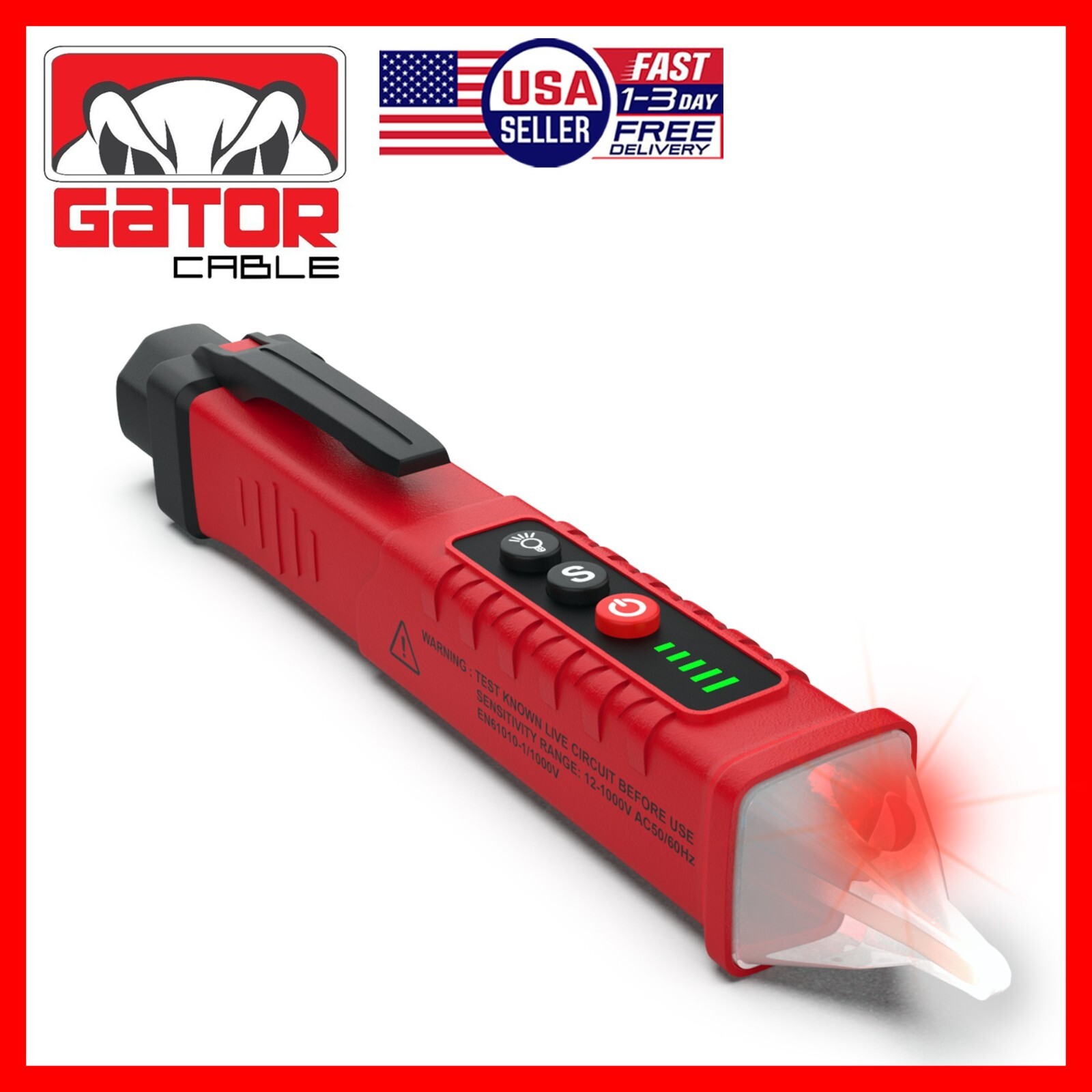 Voltage Electric Tester Volt Detector Test Pen Non-Contact Sensor AC DC 12-1000V