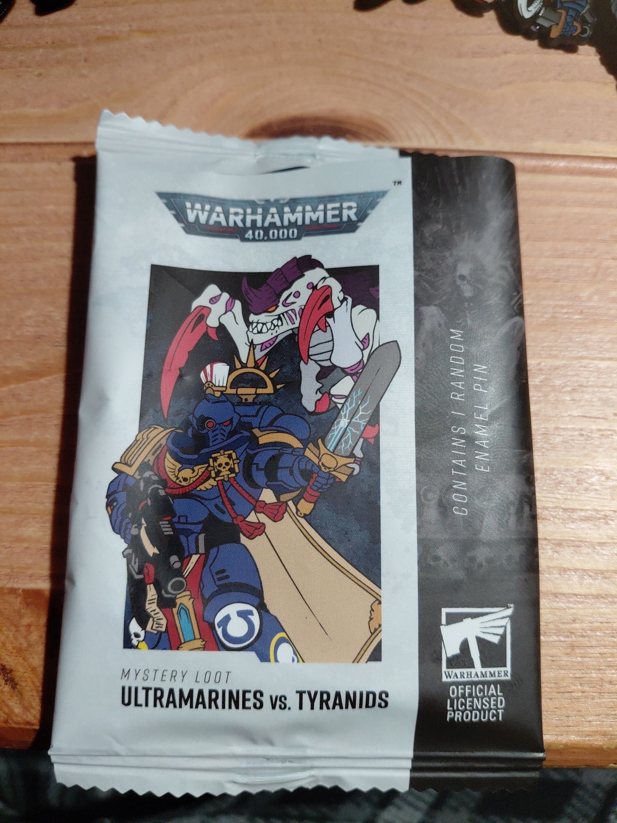 Foam Brain Games Warhammmer 40k mystery badge/pin