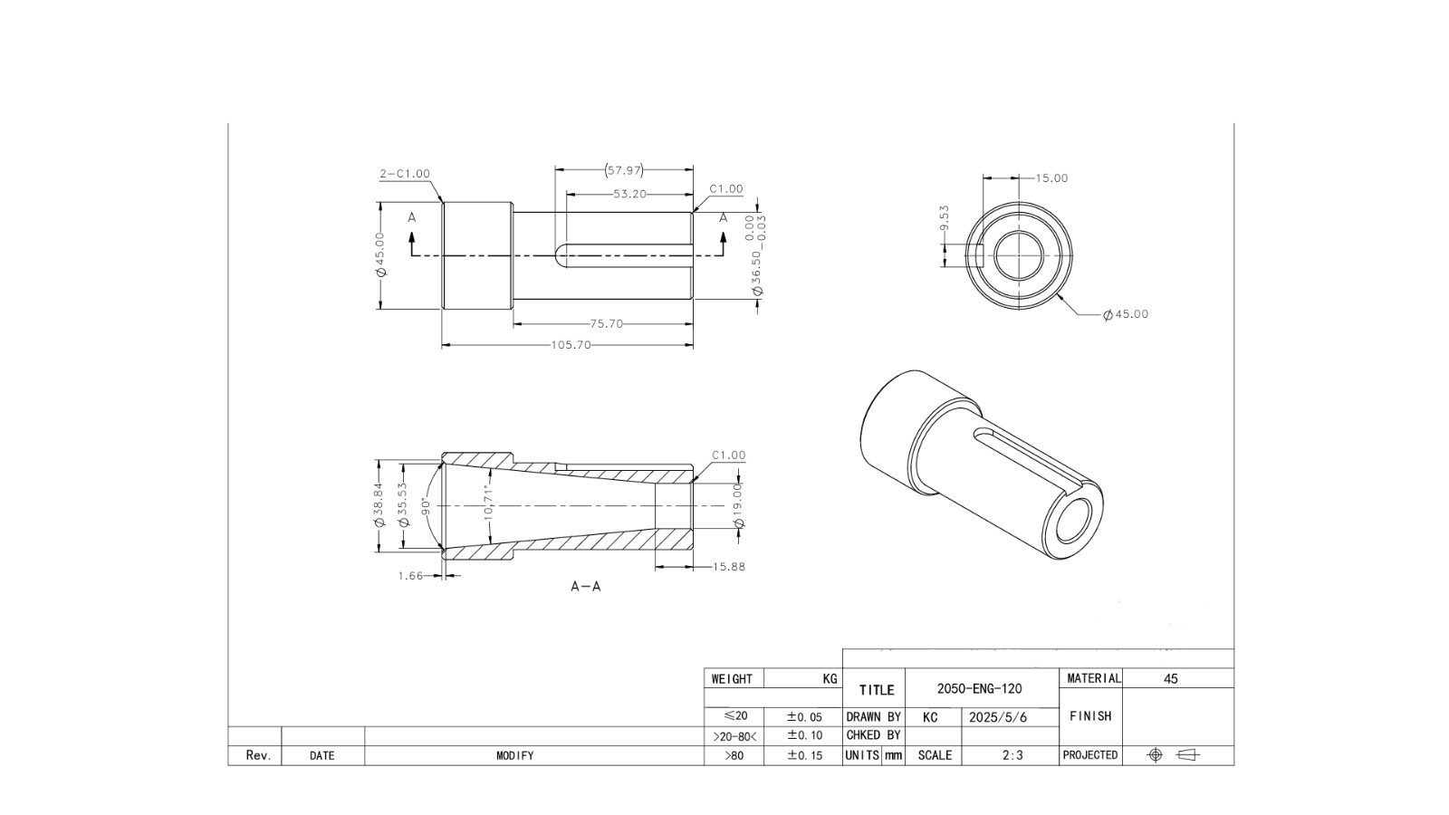 V-Twin Engine Shaft Adaptor 7/8'' Taper - 36.5mm Keyway HONDA KOHLER VANGUARD