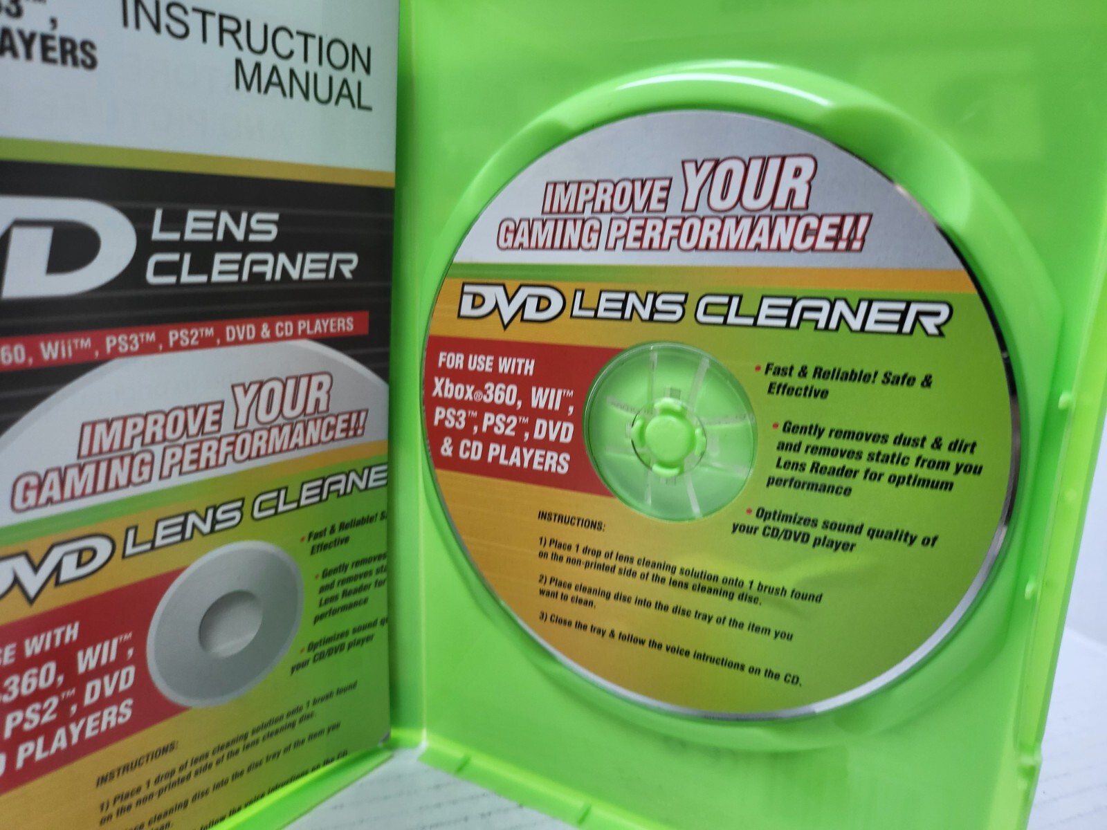 NEW LASER LENS CLEANER for CD/DVD/PC/PS2/PS3/XBOX/WII/360 W/Cleaning Liquid #Z13