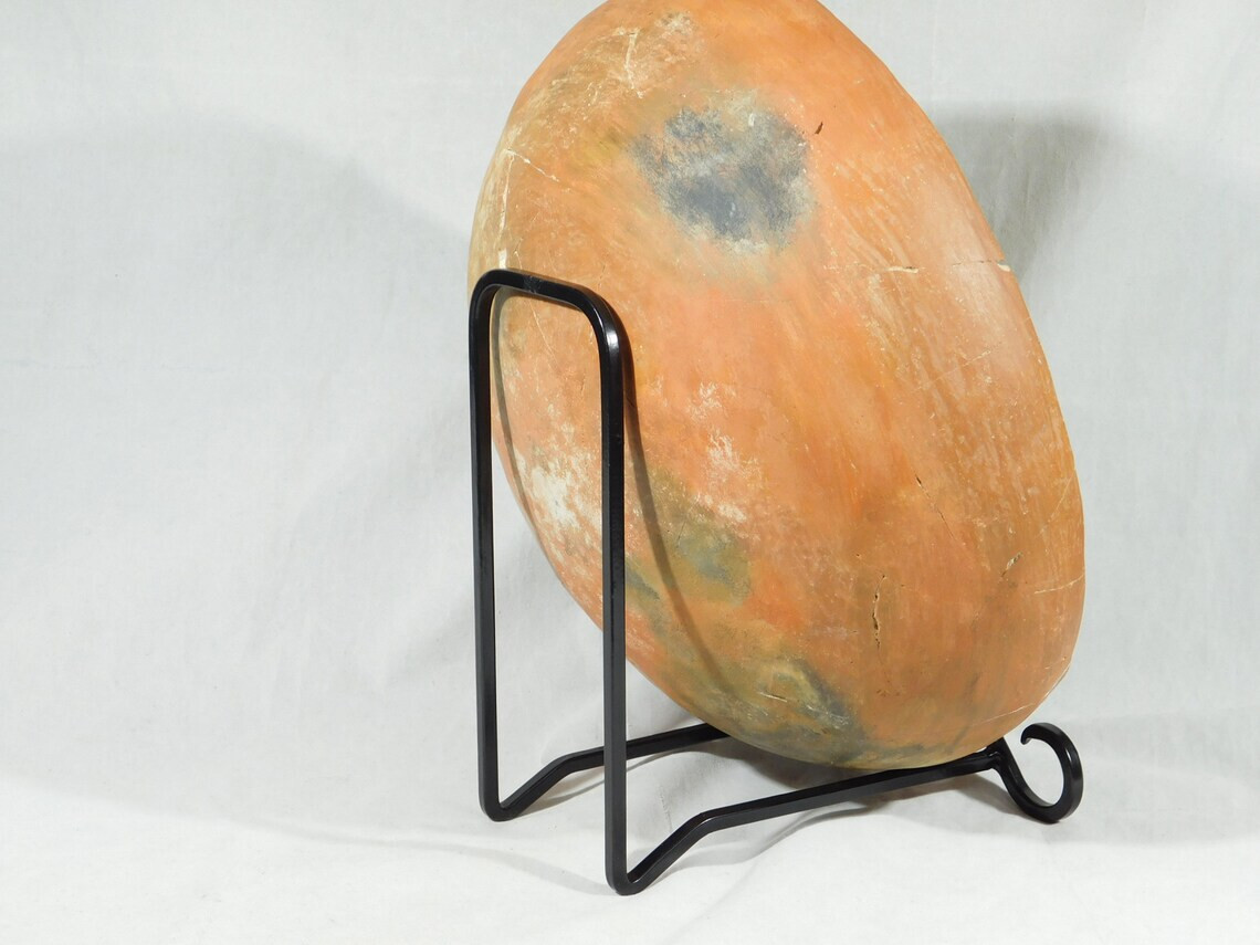 Easel Display Stand Black Metal Large Size Scroll Design