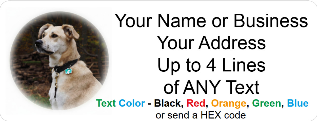 60 Personalized Address Labels with Your Pet Photo Custom Stickers Tag Free Ship