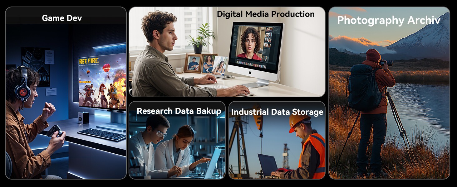 Acasis 4 Bay 40Gbps M.2 NVMe RAID SSD Enclosure Compatible with Thunderbolt 4/3